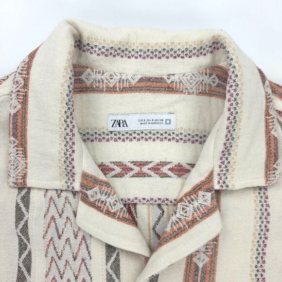 NEW Zara Man Southwestern Print Jacquard Shirt Jacket Shacket 70s Boho Minimal - Picture 2 of 7